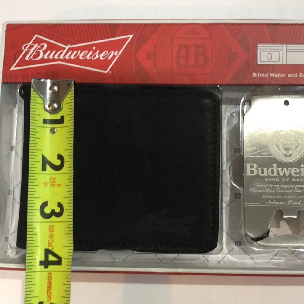 Budweiser bifold wallet‎ and bottle opener set for men new